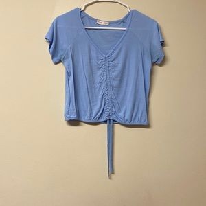 Blue v neck top